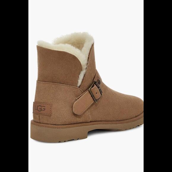 UGG Women's Cozy Brown Shearling Boots with Buckle US size 7 - Picture 2 of 7
